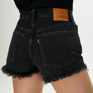 Levi's 501 Cut Off Black Denim Shorts